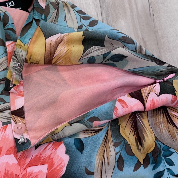 DD Collection Midi Skirt Floral 100% Silk Vintage - Picture 6 of 7